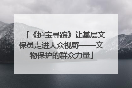 《护宝寻踪》让基层文保员走进大众视野——文物保护的群众力量