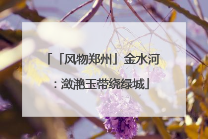 「风物郑州」金水河：潋滟玉带绕绿城