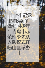 “牢记党的教导 争做强国少年”青岛市示范性少先队入队仪式在崂山区举办