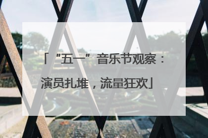 “五一”音乐节观察：演员扎堆，流量狂欢