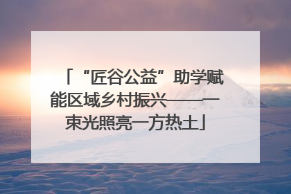 “匠谷公益”助学赋能区域乡村振兴——一束光照亮一方热土