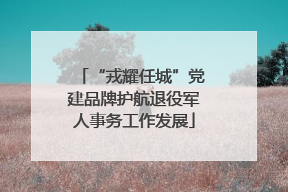 “戎耀任城”党建品牌护航退役军人事务工作发展