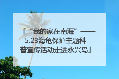 “我的家在南海”——5.23海龟保护主题科普宣传活动走进永兴岛