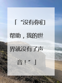 “没有你们帮助，我的世界就没有了声音！”
