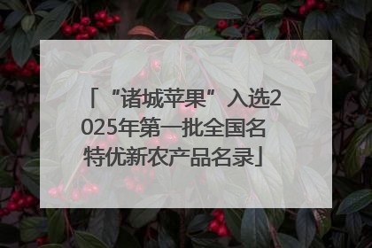 “诸城苹果”入选2025年第一批全国名特优新农产品名录