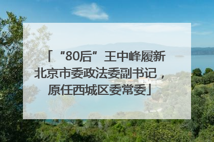 “80后”王中峰履新北京市委政法委副书记，原任西城区委常委