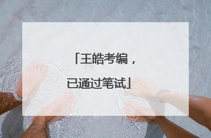 王皓考编，已通过笔试