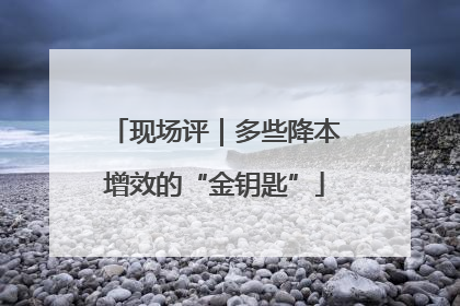 现场评｜多些降本增效的“金钥匙”