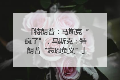 特朗普：马斯克“疯了”，马斯克：特朗普“忘恩负义”