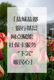 盐城盐都：银行基层网点赋能 社保卡服务 “下沉”暖民心