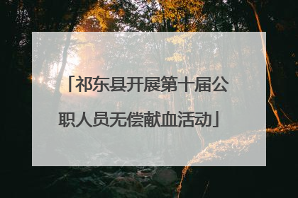 祁东县开展第十届公职人员无偿献血活动