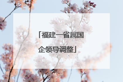 福建一省属国企领导调整