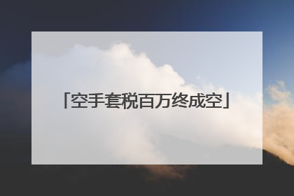 空手套税百万终成空
