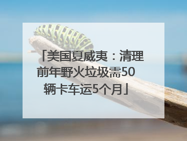 美国夏威夷：清理前年野火垃圾需50辆卡车运5个月