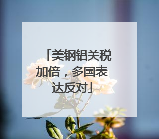 美钢铝关税加倍，多国表达反对