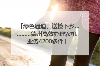 绿色通道、送检下乡…………德州高效办理农机业务4200多件