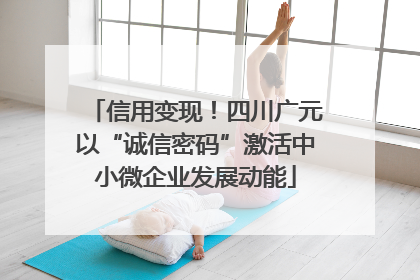 信用变现！四川广元以“诚信密码”激活中小微企业发展动能