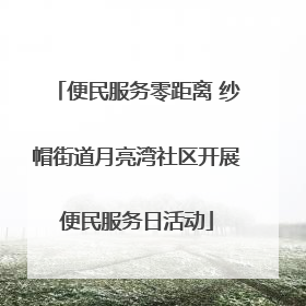 便民服务零距离 纱帽街道月亮湾社区开展便民服务日活动