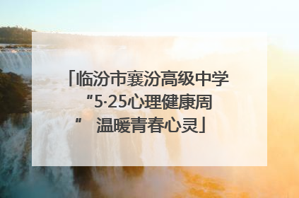 临汾市襄汾高级中学“5·25心理健康周” 温暖青春心灵