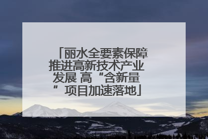 丽水全要素保障推进高新技术产业发展 高“含新量”项目加速落地