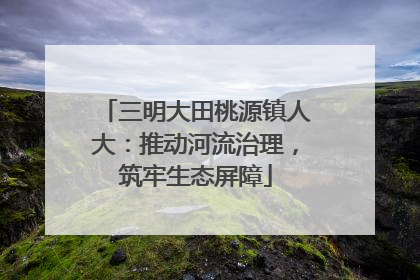 三明大田桃源镇人大：推动河流治理，筑牢生态屏障