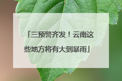 三预警齐发！云南这些地方将有大到暴雨