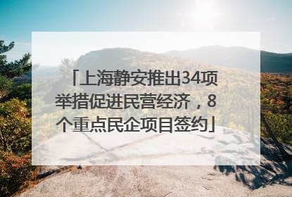 上海静安推出34项举措促进民营经济，8个重点民企项目签约