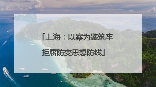 上海：以案为鉴筑牢拒腐防变思想防线
