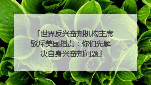 世界反兴奋剂机构主席驳斥美国指责：你们先解决自身兴奋剂问题
