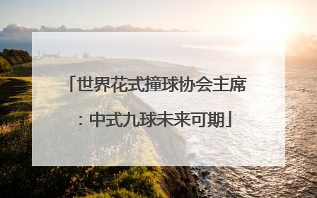 世界花式撞球协会主席：中式九球未来可期
