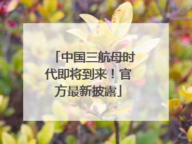 中国三航母时代即将到来！官方最新披露