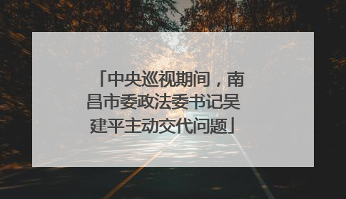 中央巡视期间，南昌市委政法委书记吴建平主动交代问题