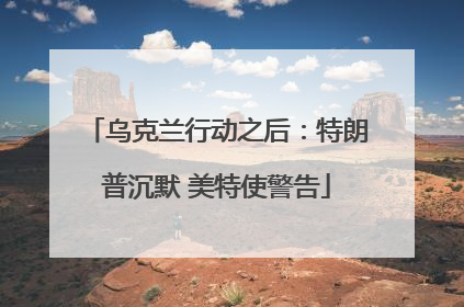 乌克兰行动之后：特朗普沉默 美特使警告