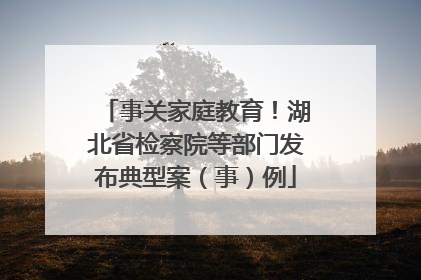 事关家庭教育！湖北省检察院等部门发布典型案（事）例