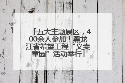 五大主题展区，400余人参加！黑龙江省希望工程“义卖童园”活动举行