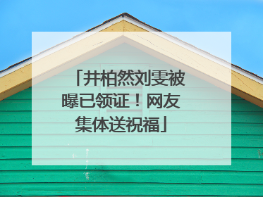 井柏然刘雯被曝已领证！网友集体送祝福