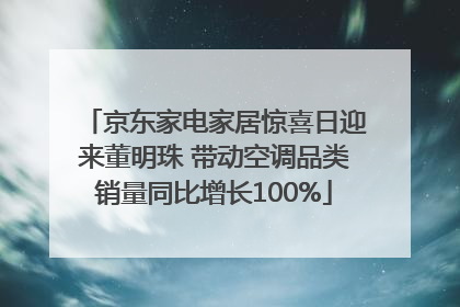 京东家电家居惊喜日迎来董明珠 带动空调品类销量同比增长100%