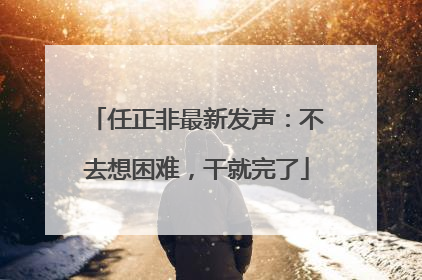 任正非最新发声：不去想困难，干就完了