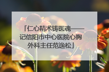 仁心精术铸医魂——记信阳市中心医院心胸外科主任范逸松