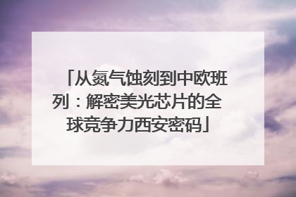 从氮气蚀刻到中欧班列:解密美光芯片的全球竞争力西安密码