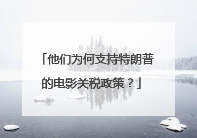 他们为何支持特朗普的电影关税政策？