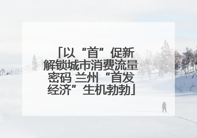 以“首”促新 解锁城市消费流量密码 兰州“首发经济”生机勃勃