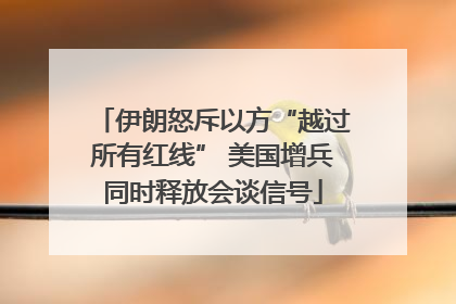 伊朗怒斥以方“越过所有红线” 美国增兵同时释放会谈信号