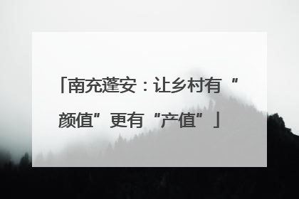南充蓬安：让乡村有“颜值”更有“产值”