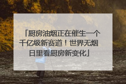 厨房油烟正在催生一个千亿级新赛道！世界无烟日里看厨房新变化