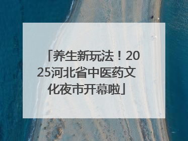 养生新玩法！2025河北省中医药文化夜市开幕啦