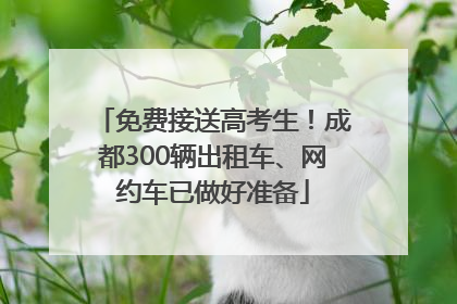 免费接送高考生！成都300辆出租车、网约车已做好准备
