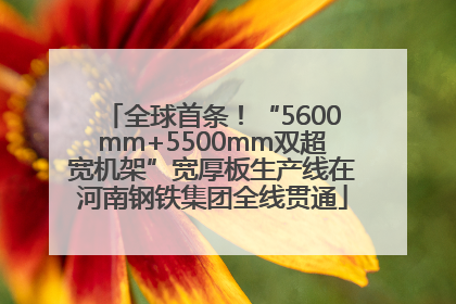全球首条！“5600mm+5500mm双超宽机架”宽厚板生产线在河南钢铁集团全线贯通