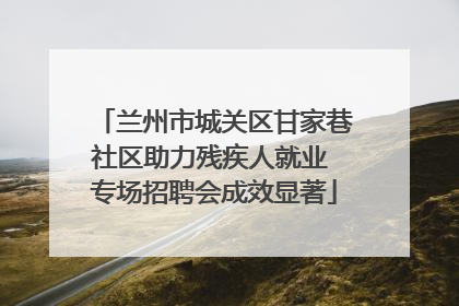 兰州市城关区甘家巷社区助力残疾人就业 专场招聘会成效显著