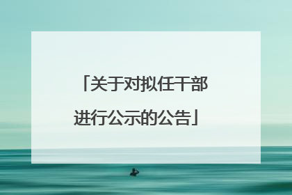 关于对拟任干部进行公示的公告